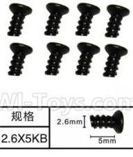 SuBotech BG1509 WLS005 Countersunk head screws(8pcs)-M2.6X5KB,Subotech BG1509 RC Car Spare parts Accessories,1:12 4WD BG1509 RC Racing Car parts,High Speed Drifting Buggy Parts