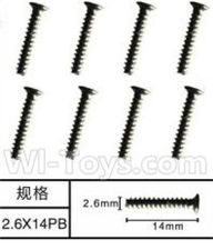 SuBotech BG1509 WLS013 Countersunk head screws(8pcs)-M2.6X14PB,Subotech BG1509 RC Car Spare parts Accessories,1:12 4WD BG1509 RC Racing Car parts,High Speed Drifting Buggy Parts