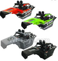 SuBotech BG1513 CJ0027 Car canopy,Shell cover Assembly(4pcs)-1x Red,1X Green,1X Gray,1X Black,Subotech BG1513 RC Car Spare parts Accessories,1:12 4WD BG1513 RC Racing Car parts,High Speed Drifting Buggy Parts