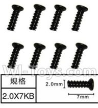 SuBotech BG1513 WLS002 Countersunk head screws(8pcs)-M2X7KB,Subotech BG1513 RC Car Spare parts Accessories,1:12 4WD BG1513 RC Racing Car parts,High Speed Drifting Buggy Parts