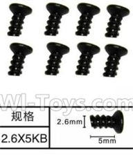 SuBotech BG1513 WLS005 Countersunk head screws(8pcs)-M2.6X5KB,Subotech BG1513 RC Car Spare parts Accessories,1:12 4WD BG1513 RC Racing Car parts,High Speed Drifting Buggy Parts
