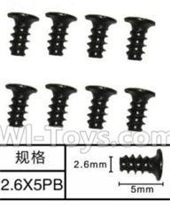SuBotech BG1513 WLS006 Flat head screws(8pcs)-M2.6X5PB,Subotech BG1513 RC Car Spare parts Accessories,1:12 4WD BG1513 RC Racing Car parts,High Speed Drifting Buggy Parts