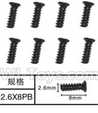 SuBotech BG1513 WLS008 Flat head screws(8pcs)-M2.6X8PB,Subotech BG1513 RC Car Spare parts Accessories,1:12 4WD BG1513 RC Racing Car parts,High Speed Drifting Buggy Parts