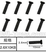 SuBotech BG1513 WLS009 Countersunk head screws(8pcs)-M2.6X10KB,Subotech BG1513 RC Car Spare parts Accessories,1:12 4WD BG1513 RC Racing Car parts,High Speed Drifting Buggy Parts