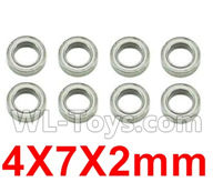 Subotch BG1515 Parts-96-27 WZC001 Ball Bearing(8pcs)-4X7X2mm,Subotech BG1515 RC Car Spare parts Accessories,1:12 4WD BG1515 RC Racing Car parts,High Speed Drifting Buggy Parts