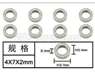 Subotech BG1520 Bearing,Ball bearing(4X7X2mm)-8pcs-WZC001