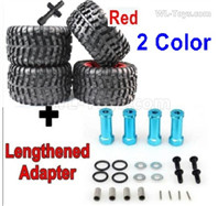 Subotech BG1525 Parts-Upgrade Large Wheel Tires + Upgrade Metal Lengthed 29mm adapter. Run more stable.Red or Green Color.