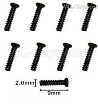 Subotech BG1525 Countersunk head screws. WLS003. The size is M2X9KB. Total 8pcs.
