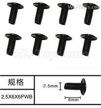 Subotech BG1525 Machine PWB Screws.WLS004. The size is M2.5X6X6PWB. Total 8pcs.
