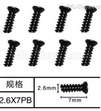 Subotech BG1525 Flat head screws.WLS007. The size is M2.6X7PB. Total 8pcs.