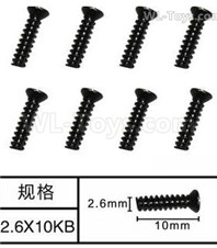 Subotech BG1525 Countersunk head screws.WLS009. The size is M2.6X10KB. Total 8pcs.