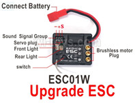 UDI RC Breaker 1601 Upgrade Brushless ESC + Receiver together-ESC01W-For the Brushless system.. UDIRC Breaker 1601 Parts, UDI RC UD1601 1/16 Car Parts.