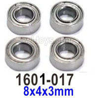 UDI RC Breaker 1601 Ball Bearings-1601-017-8x4x3mm-4pcs. UDIRC Breaker 1601 Parts, UDI RC UD1601 1/16 Car Parts.