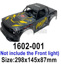 UDI RC 1602 Panther Body shell Cover-1602-001. Version 1 Yellow&Black Color-Not include the Front Light-298X145X87mm. UDI RC 1602 Panther Parts, UDIRC UD1602 1/16 Car Parts.