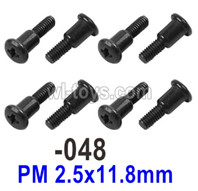 UDI RC 1602 Panther Step screws-1602-048-PM 2.5x11.8mm.Total 8pcs. UDI RC 1602 Panther Parts, UDIRC UD1602 1/16 Car Parts.