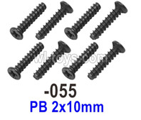 UDI RC 1602 Panther Screws.1602-055.PB 2x10mm.Total 8pcs. UDI RC 1602 Panther Parts, UDIRC UD1602 1/16 Car Parts.