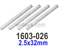 UDIRC 1603 Parts Optical axis.The kit number is 1601-026.The size is 2.5X32mm-Total 4pcs, UDIRC 1/16 RC Rally Car Replacement Accesories.