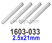 UDIRC 1603 Parts Optical axis.The kit number is 1601-033.The size is 2.5x21mm. Total includes 4pcs., UDIRC 1/16 RC Rally Car Replacement Accesories.