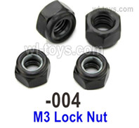 UDIRC 1604 Parts M3 Lock Nut.The kit number is 1601-004,Total 4 Set, UDIRC 1/16 RC Rally Car Replacement Accesories.