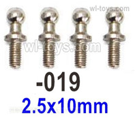 UDIRC 1604 Parts Ball head screws.The kit number is 1601-019.The size is 2.5x10mm. Total includes 4pcs., UDIRC 1/16 RC Rally Car Replacement Accesories.