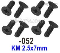 UDIRC 1604 Parts Countersunk screws.The kit number is 1601-052.The size is KM 2.5x7mm, UDIRC 1/16 RC Rally Car Replacement Accesories.