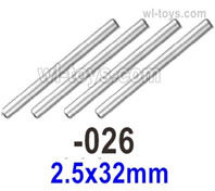 UDIRC 1607 Parts Optical axis.The kit number is 1601-026.The size is 2.5X32mm-Total 4pcs, UDIRC 1/16 RC Rally Car Replacement Accesories.