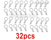 UDIRC 1608 Parts R-Clips for the Body shell Cover. It Includes 32pcs.The kit number is 1601-002, UDI RC 1/16 RC Rally Car Replacement Accesories.