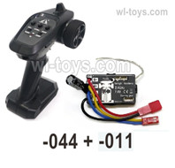 UDIRC 1608 Parts Transmitter and Receiver board.The kit number is 1601-011-044, UDI RC 1/16 RC Rally Car Replacement Accesories.