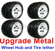 WPL B-36 B36 URAL-4360 Spare Parts-02-13 Upgrade Metal wheel hub and Tire lether(4 set)-White,WPL B-36 B36 RC Car Parts,WPL Parts,WPL B-36 B36 RC Military Truck Spare parts Accessories,WPL 6X6 1:16 Off-road Truck Parts
