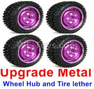 WPL B-36 B36 URAL-4360 Spare Parts-02-15 Upgrade Metal wheel hub and Tire lether(4 set)-Purple,WPL B-36 B36 RC Car Parts,WPL Parts,WPL B-36 B36 RC Military Truck Spare parts Accessories,WPL 6X6 1:16 Off-road Truck Parts