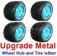 WPL B-36 B36 URAL-4360 Spare Parts-02-17 Upgrade Metal wheel hub and Tire lether(4 set)-Blue,WPL B-36 B36 RC Car Parts,WPL Parts,WPL B-36 B36 RC Military Truck Spare parts Accessories,WPL 6X6 1:16 Off-road Truck Parts