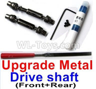 WPL B-36 B36 URAL-4360 Spare Parts-04-05 Upgrade Front and Rear Metal Drive shaft(2pcs-Black color)-with screws,wrench and Sickl,WPL B-36 B36 RC Car Parts,WPL Parts,WPL B-36 B36 RC Military Truck Spare parts Accessories,WPL 6X6 1:16 Off-road Truck Parts