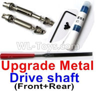WPL B-36 B36 URAL-4360 Spare Parts-04-06 Upgrade Front and Rear Metal Drive shaft(2pcs-Silver color)-with screws,wrench and Sickle,WPL B-36 B36 RC Car Parts,WPL Parts,WPL B-36 B36 RC Military Truck Spare parts Accessories,WPL 6X6 1:16 Off-road Truck Parts