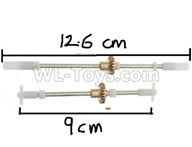 WPL B-36 B36 URAL-4360 Spare Parts-08-02 Upgrade Front and rear axle shaft with copper teeth, Upgrade metal tooth straight shaft,WPL B-36 B36 RC Car Parts,WPL Parts,WPL B-36 B36 RC Military Truck Spare parts Accessories,WPL 6X6 1:16 Off-road Truck Parts