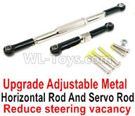 WPL B-36 B36 URAL-4360 Spare Parts-09-06 Upgrade Adjustable Metal Horizontal Rod and Servo Rod-Include the Wrench and Screws-Reduce steering vacancy-Black,WPL B-36 B36 RC Car Parts,WPL Parts,WPL B-36 B36 RC Military Truck Spare parts Accessories,WPL 6X6 1:16 Off-road Truck Parts