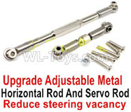 WPL B-36 B36 URAL-4360 Spare Parts-09-07 Upgrade Adjustable Metal Horizontal Rod and Servo Rod-Include the Wrench and Screws-Reduce steering vacancy-Silver,WPL B-36 B36 RC Car Parts,WPL Parts,WPL B-36 B36 RC Military Truck Spare parts Accessories,WPL 6X6 1:16 Off-road Truck Parts