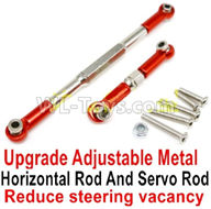WPL B-36 B36 URAL-4360 Spare Parts-09-10 Upgrade Adjustable Metal Horizontal Rod and Servo Rod-Include the Wrench and Screws-Reduce steering vacancy-Red,WPL B-36 B36 RC Car Parts,WPL Parts,WPL B-36 B36 RC Military Truck Spare parts Accessories,WPL 6X6 1:16 Off-road Truck Parts