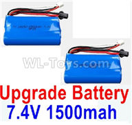WPL B-36 B36 URAL-4360 Spare Parts-14-05 Upgrade 7.4V 1500mah 15C Battery(2pcs)-Size-65X38X18mm-Weight-about 88g,WPL B-36 B36 RC Car Parts,WPL Parts,WPL B-36 B36 RC Military Truck Spare parts Accessories,WPL 6X6 1:16 Off-road Truck Parts