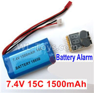 WPL B-36 B36 URAL-4360 Spare Parts-16-07 Upgrade 7.4V 15C 1500mAh battery + Battery alarm,WPL B-36 B36 RC Car Parts,WPL Parts,WPL B-36 B36 RC Military Truck Spare parts Accessories,WPL 6X6 1:16 Off-road Truck Parts