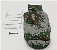 WPL B16 Parts-01-02 6 drive Military truck awning-Camouflage Green,WPL B16 B-16 RC Car Parts,WPL 6X6 Parts,WPL B16 B-16 RC Military Truck Spare parts Accessories,WPL 1:16 Off-road Truck Parts