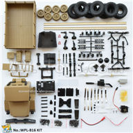 WPL B16 Parts-01-04 KIT version empty car version need to assemble yourself (without electronic components,Also the Remote control,battery,USB charging cable, etc. are not included)-Yellow,WPL B16 B-16 RC Car Parts,WPL 6X6 Parts,WPL B16 B-16 RC Military Truck Spare parts Accessories,WPL 1:16 Off-road Truck Parts