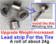 WPL B16 Parts-02-06 Upgrade Weight-increased Lead strip For the Tire-One roll about 24g-(Total 4 Roll),WPL B16 B-16 RC Car Parts,WPL 6X6 Parts,WPL B16 B-16 RC Military Truck Spare parts Accessories,WPL 1:16 Off-road Truck Parts