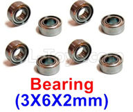 WPL B16 Parts-08-23 Bearing(3X6X2mm)-8pcs,WPL B16 B-16 RC Car Parts,WPL 6X6 Parts,WPL B16 B-16 RC Military Truck Spare parts Accessories,WPL 1:16 Off-road Truck Parts