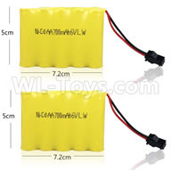 WPL B16 Parts-14-02 Official 6V 700MAH Battery(2pcs)-7.2X5CM,WPL B16 B-16 RC Car Parts,WPL 6X6 Parts,WPL B16 B-16 RC Military Truck Spare parts Accessories,WPL 1:16 Off-road Truck Parts