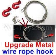 WPL B16 Parts-23-02 Upgrade Metal chain hook, wire rope hook,trailer hook,tow rope,WPL B16 B-16 RC Car Parts,WPL 6X6 Parts,WPL B16 B-16 RC Military Truck Spare parts Accessories,WPL 1:16 Off-road Truck Parts