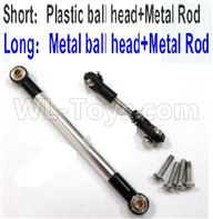 WPL B16 Parts-29-02 Long Rod is Metal Black ball head+Metal Rod-Silver & Short Rod is Plastic ball head+Metal Rod,WPL B16 B-16 RC Car Parts,WPL 6X6 Parts,WPL B16 B-16 RC Military Truck Spare parts Accessories,WPL 1:16 Off-road Truck Parts