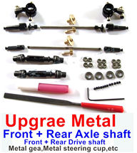 WPL B16 Parts-30 Upgrade Metal gear,Upgrade Metal steering cup and Upgrade Metal drive shaft,WPL B16 B-16 RC Car Parts,WPL 6X6 Parts,WPL B16 B-16 RC Military Truck Spare parts Accessories,WPL 1:16 Off-road Truck Parts