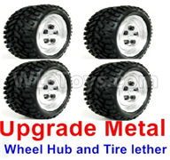 WPL C14 C-14 Hercules Parts-02-13 Upgrade Metal wheel hub and Tire lether(4 set)-WhiteWPL C14 C-14 RC Car Parts,WPL Hercules Parts,WPL C14 C-14 RC Military Truck Spare parts Accessories,WPL 4X4 1:16 Off-road Truck Parts