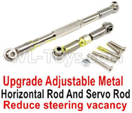 WPL C14 C-14 Hercules Parts-09-07 Upgrade Adjustable Metal Horizontal Rod and Servo Rod-Include the Wrench and Screws-Reduce steering vacancy-SilverWPL C14 C-14 RC Car Parts,WPL Hercules Parts,WPL C14 C-14 RC Military Truck Spare parts Accessories,WPL 4X4 1:16 Off-road Truck Parts