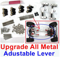 WPL C14 C-14 Hercules Parts-10-02 Upgrade All Metal lever-Length adustable-Black(Include 8pcs Metal Rod,2pcs Metal Straight bridge rod base and screws) WPL C14 C-14 RC Car Parts,WPL Hercules Parts,WPL C14 C-14 RC Military Truck Spare parts Accessories,WPL 4X4 1:16 Off-road Truck Parts